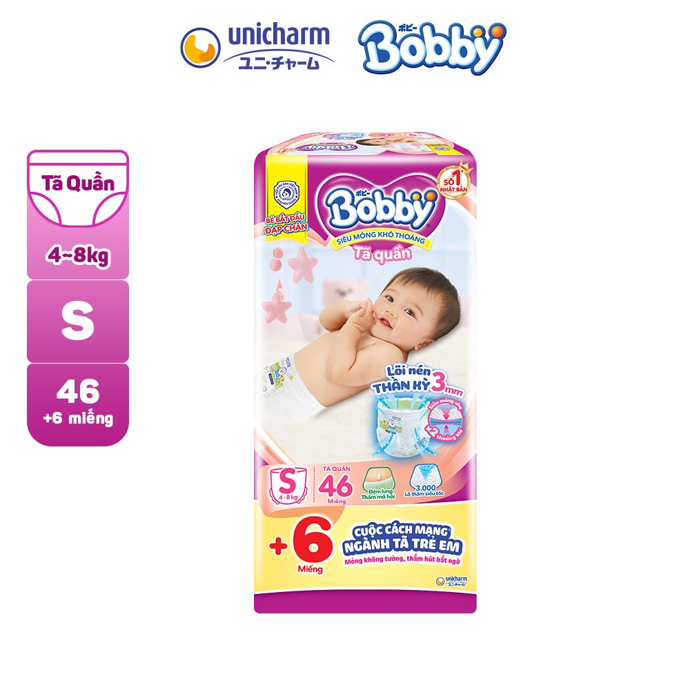 Tã Quần Bobby Siêu Thoáng đủ Size S46
