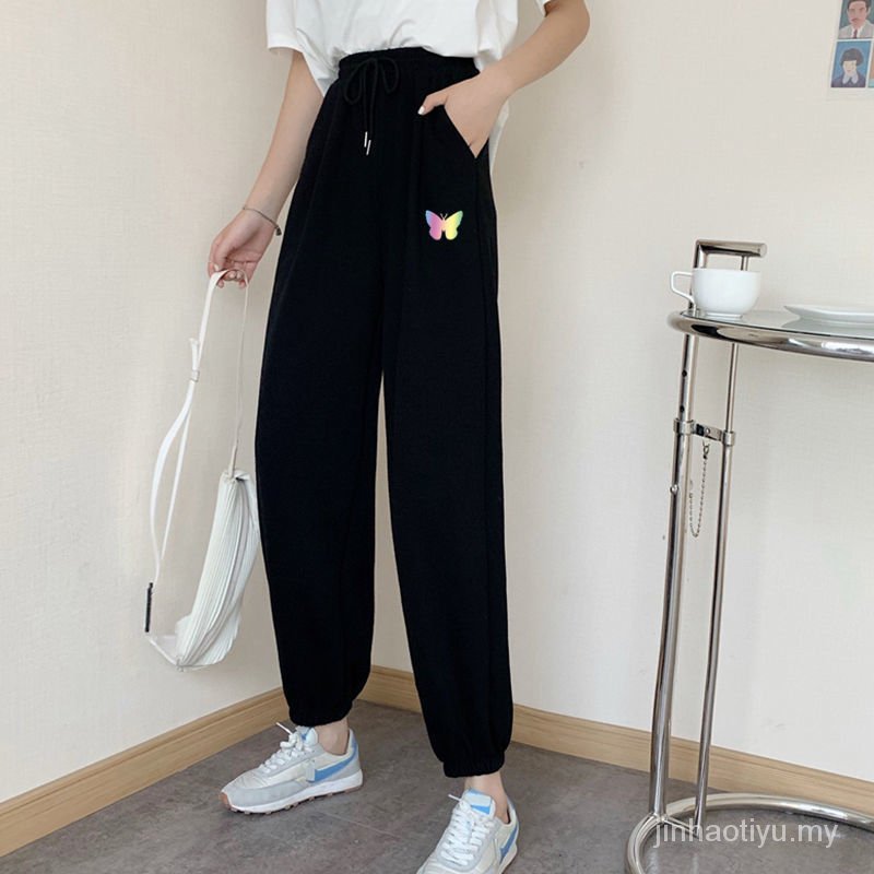 Quần Thể Thao Lưng Cao Ống Rộng Màu Xám Phong Cách Hàn Quốc Thời Trang Mùa Thu Mới Cho Nữ | BigBuy360 - bigbuy360.vn