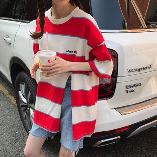 ☀️Áo Thun Sọc Xẻ Tà Form Rộng