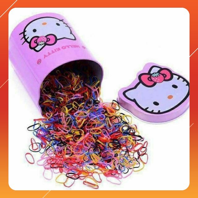 Hộp dây thun cột tóc Hello Kitty cho bé