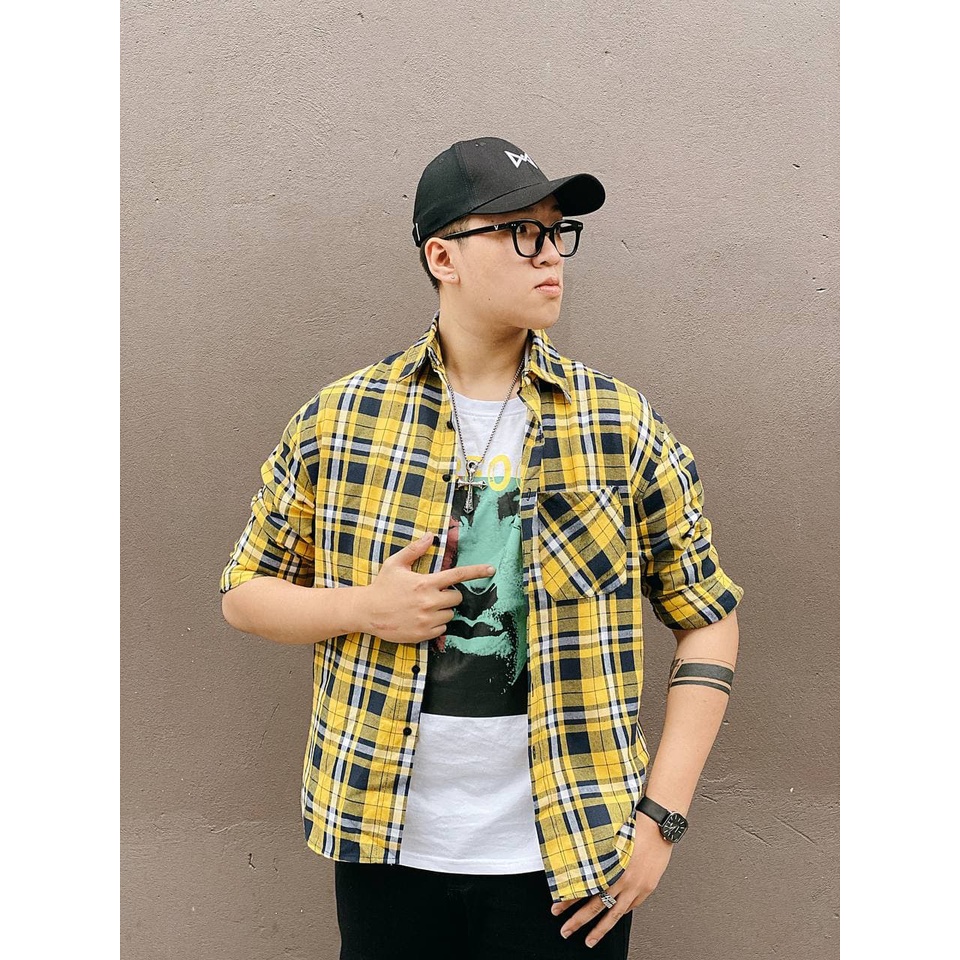 Áo sơ mi flannel nam, sơ mi kẻ caro nam Maltrik phong cách Hàn Quốc, hàng cao cấp tặng kèm áo phông trơn