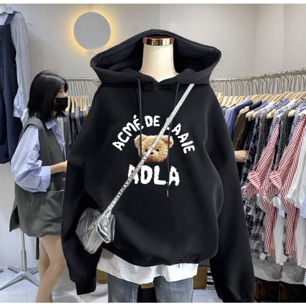 Áo hoodie khoác nỉ nam nữ ADLV unisex tay bồng form to rộng chất liệu nỉ bông dày dặn KONOVA