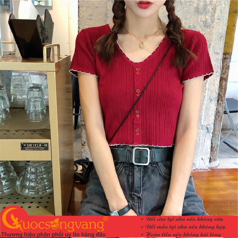 Áo crop top nữ áo kiểu nữ ngắn màu đen GLA314 Cuocsongvang