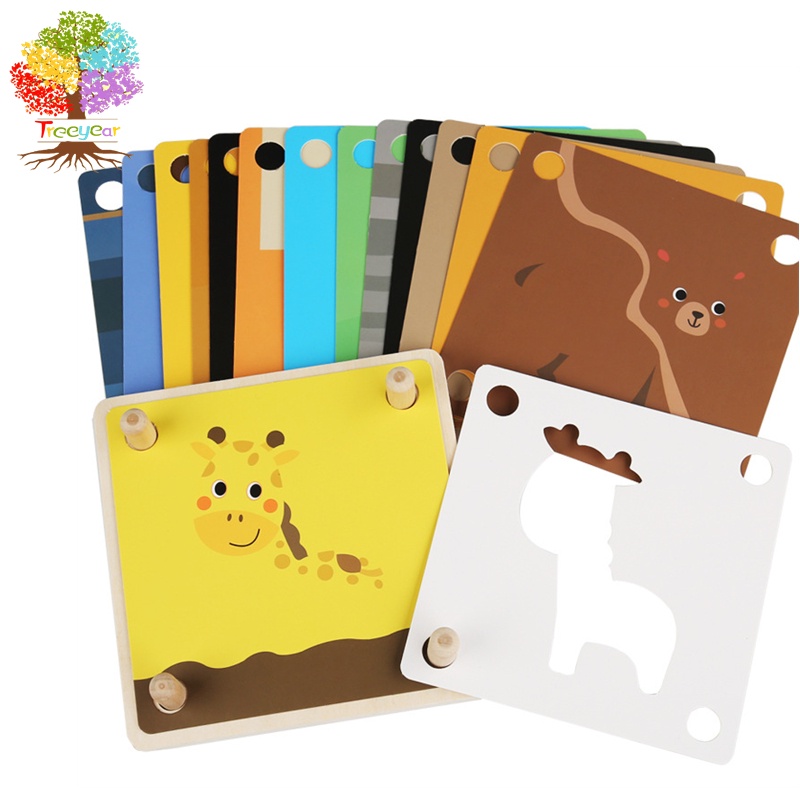 Bộ đồ chơi TREEYEAR lắp ráp nhận dạng đồ vật phong cách montessori dành cho trẻ em