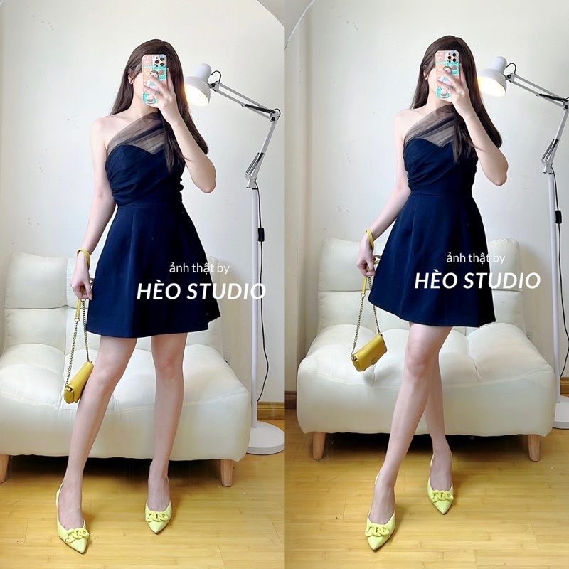 Đầm Đi Tiệc Lệch Vai Cúp Ngực Hèo Studio (Ảnh Thật)