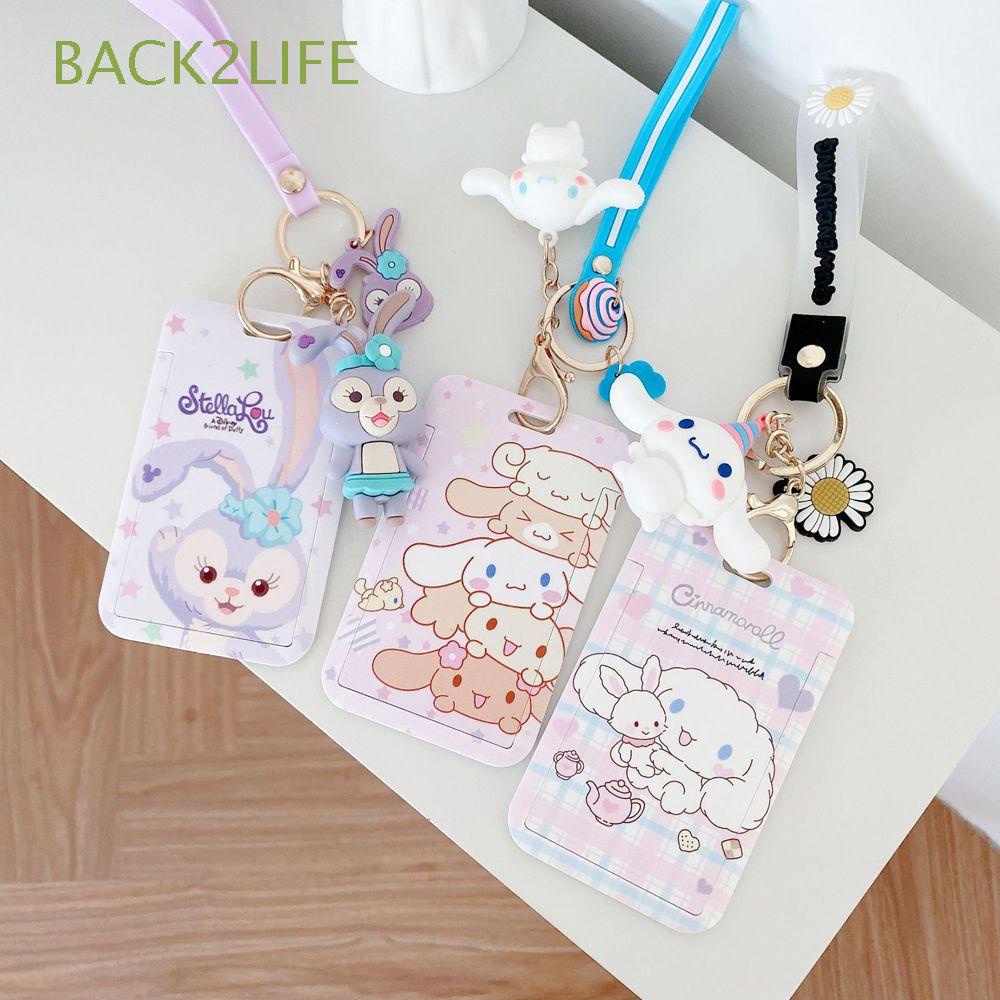 Vỏ đựng thẻ ID/thẻ ngân hàng họa tiết hoạt hình thỏ kèm dây đeo cho học sinh BACK2LIFE