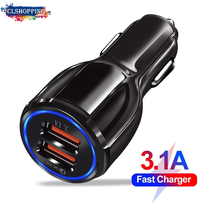 Tẩu Sạc Nhanh 18W 3.1A Hai Cổng USB Cho ĐT táo 11 Pro Max 6 7 8 Plus xiaomi