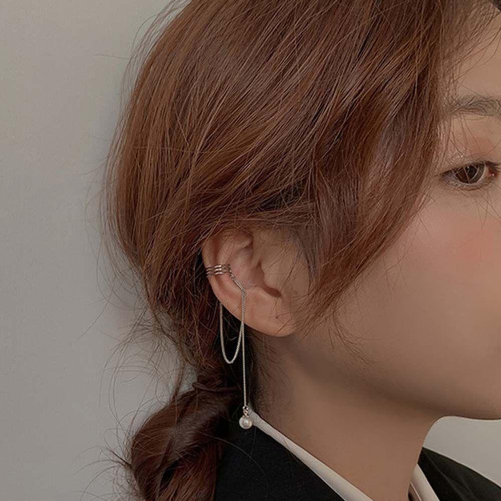 Khuyên Tai Dạng Kẹp Bằng Đồng Phong Cách Hàn Quốc Thanh Lịch Cho Nữ