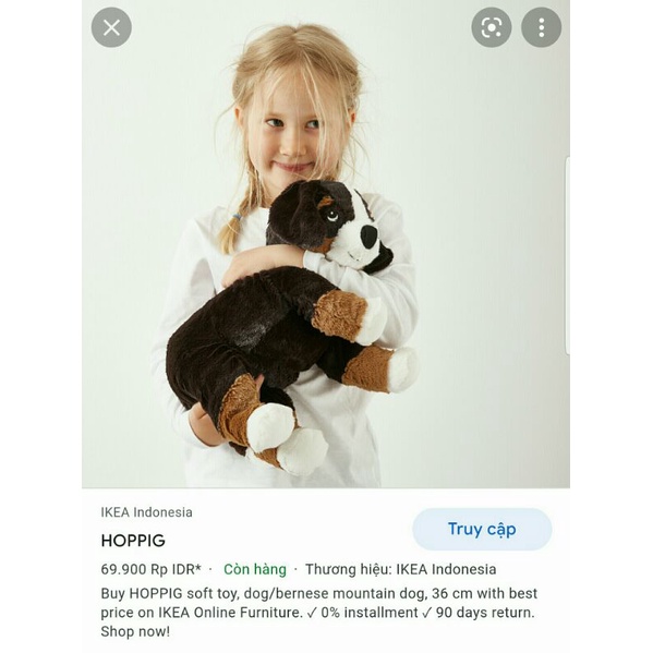 Gấu bông chó Ikea nâu chính hãng 100%