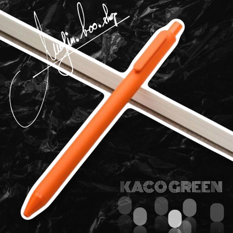 Bút gel KACO PURE ngòi 0,5mm mực đen (cây lẻ) - Màu Cam