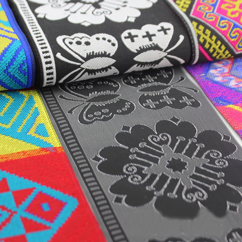 Vải Ren Thêu Họa Tiết Thổ Cẩm Dài 10cm Dài 5 Yards Dùng May Trang Phục