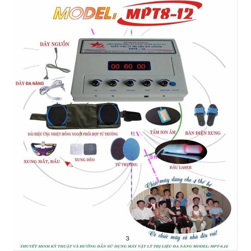 Máy vật lý trị liệu đa năng MPT8-12 Bộ Quốc Phòng