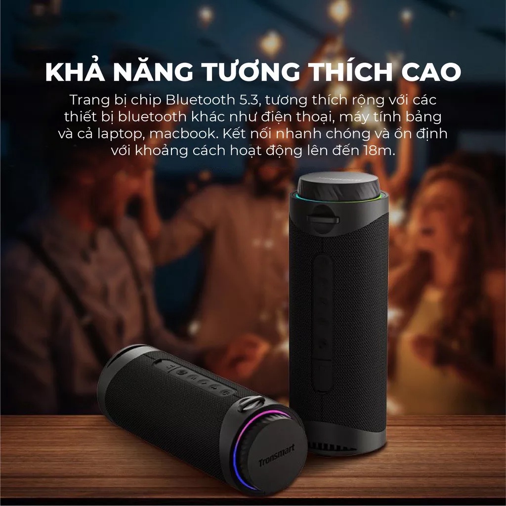 Loa Bluetooth Tronsmart T7 Công suất 30W Chống nước IPX7 Âm thanh siêu trâm 12h Playtime-Hàng chính hãng