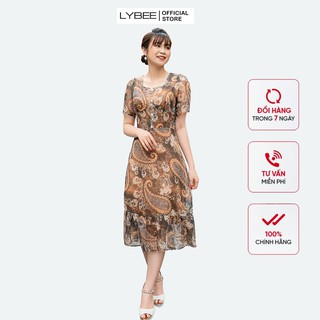 [Mã BMLT30 giảm đến 30K đơn 299K] Đầm trung niên dự tiệc thiết kế LYBEE 625 chất tơ cao cấp kích thước từ 45kg-75kg