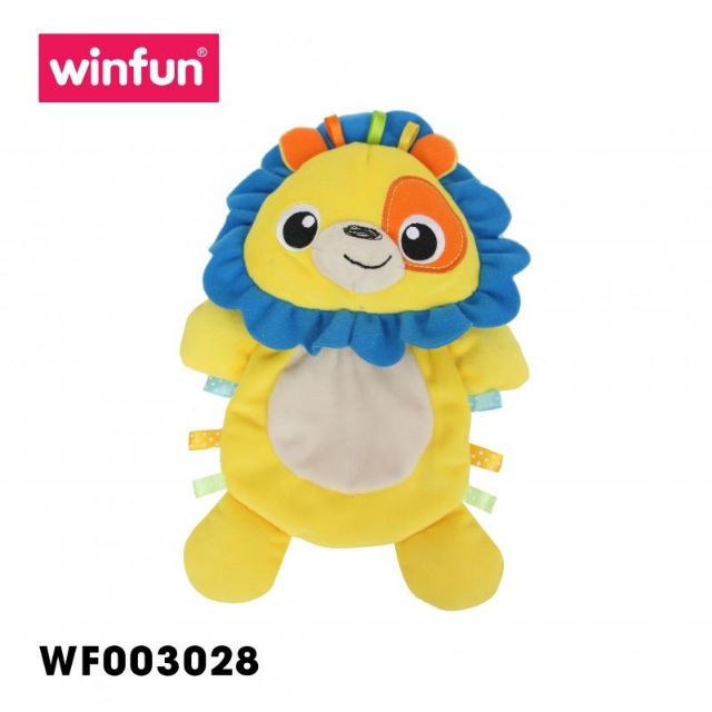 Set 3 đồ chơi cầm tay xúc xắc chíp chíp, thú bông sột soạt hình sư tử Winfun 3028