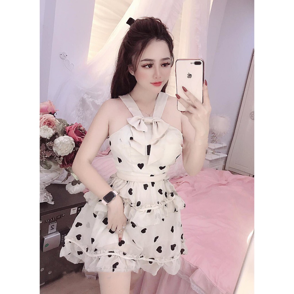 Đầm yếm voan trái tim xinh GB29100