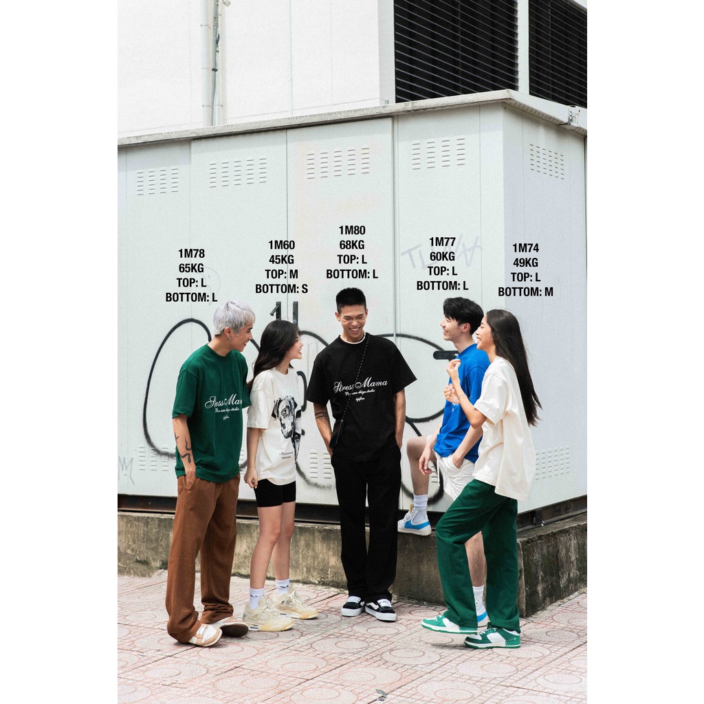 Áo thun STRESSMAMA 365 SEASONAL T-SHIRT - BLACK màu đen chất liệu 100% Cotton 2 chiều 250GSM