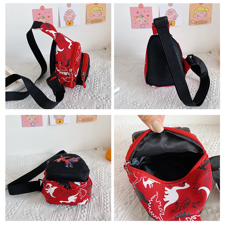 Túi đeo chéo mini cho bé trai bé gái Hạ Băng Designs, túi xách mini trẻ em đựng tiền điện thoại - Khủng Long