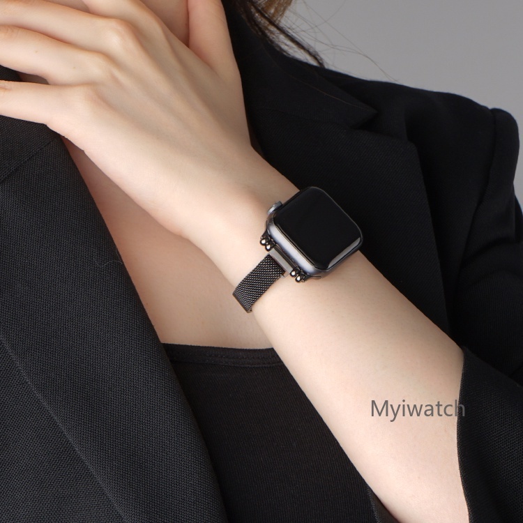 Dây Đeo Nam Châm Bằng Thép Không Gỉ Cho iwatch 7 6 5 4 SE 3 2 1 iwatch 41mm 45mm 38mm 40mm 42mm 44mm