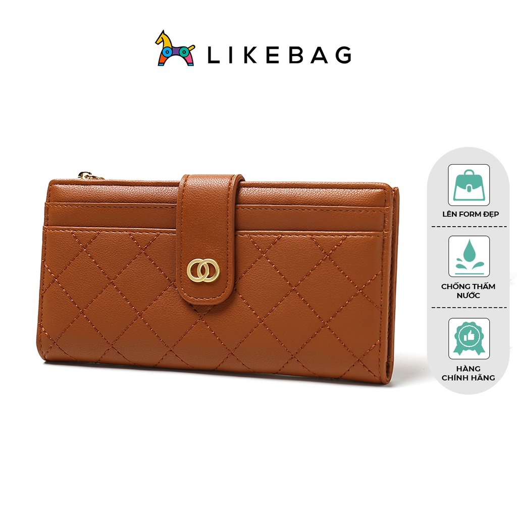 Ví nữ cầm tay dáng dài LIKEBAG họa tiết da chéo thanh lịch T3679-133 - LIBAGI