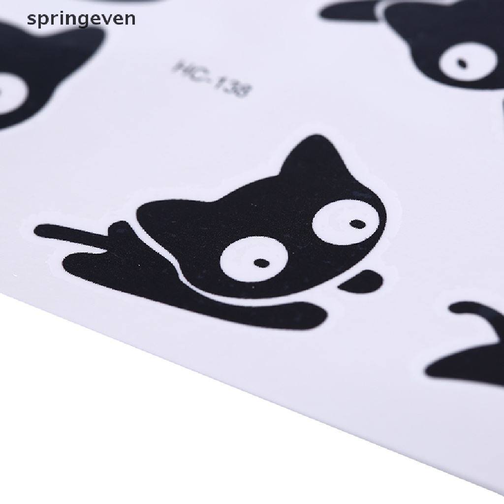 1 Tấm Sticker Dán Hình Xăm Tạm Thời Chống Thấm Nước Hình Mèo Dễ Thương