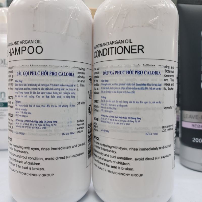 DẦU GỘI XẢ PHỤC HỒI PRO CALODIA KERATIN AND ARGANOIL 500ML