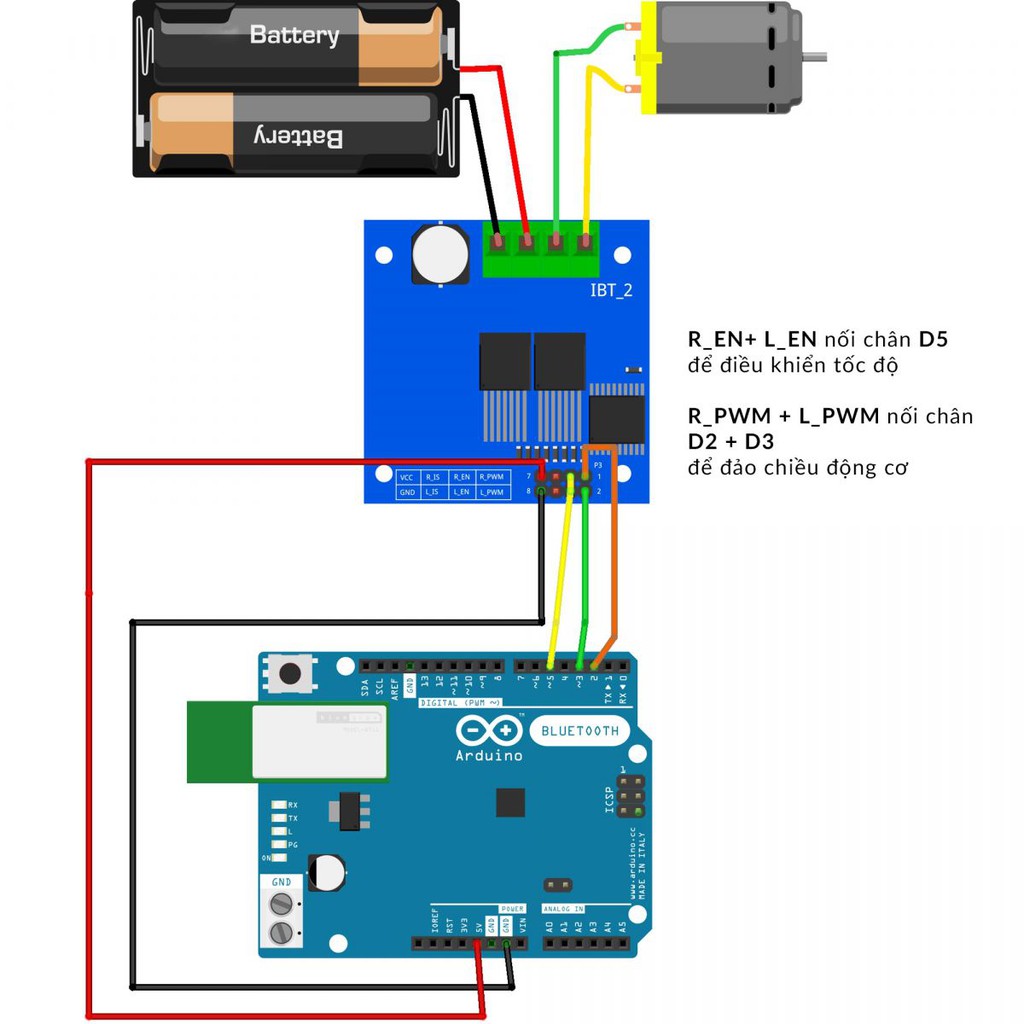 Mạch Điều Khiển Động Cơ DC BTS7960 43A (1 Động Cơ)