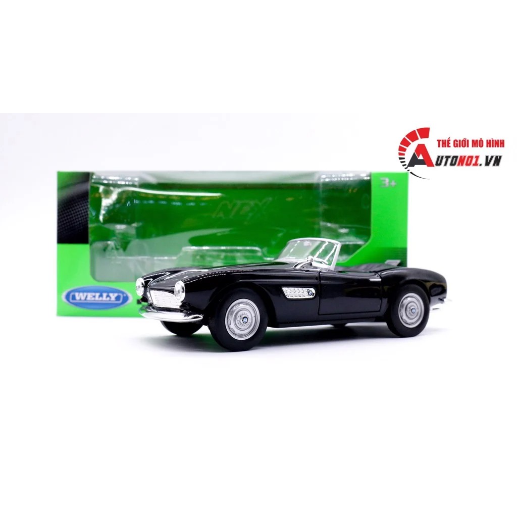 MÔ HÌNH XE CỔ BMW 507 CONVERTIBLE BLACK 1:24 WELLY 7448