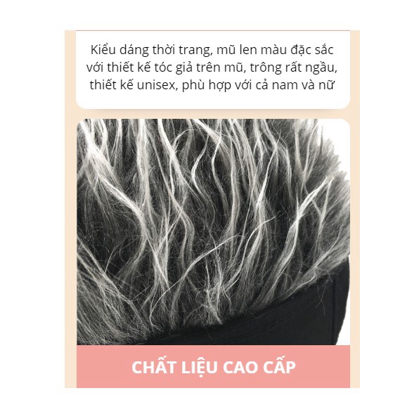 Libishop - Nón kiêm tóc giả dành cho nam màu xám khói cao cấp