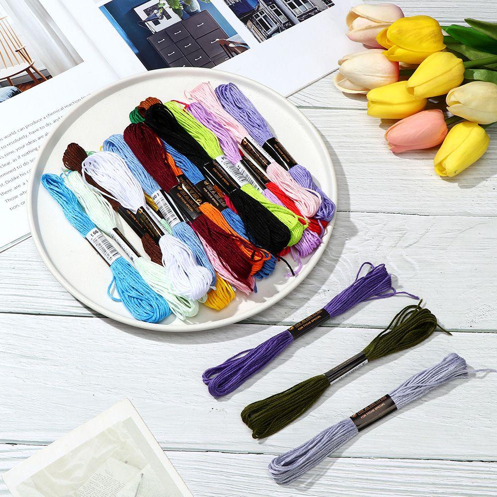 Bộ Chỉ Thêu Chữ Thập Bằng Cotton DIY