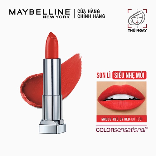 Son Lì Nhẹ Môi Dưỡng Môi Maybelline New York Color Sensational The Creamy Mattes Lipstick 3.9g | Thế Giới Skin Care