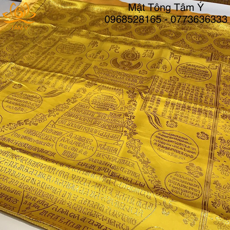 [Ảnh thật + Clip][Bộ cao cấp] Mền Quang Minh thêu nổi trên vải lụa dày mềm rất đẹp (mền giải thoát)