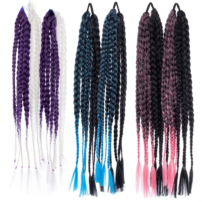 Tóc giả MISS FANCY thắt bím 2 bên 60cm Nhiều màu thời trang cho nữ