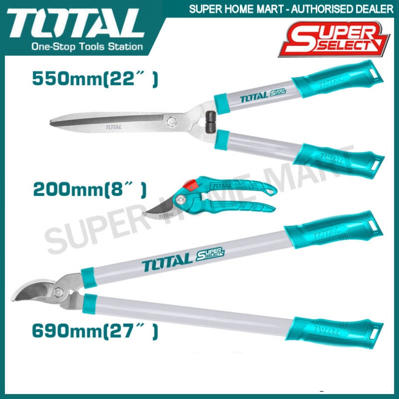 Bộ 3 kéo làm vườn, cắt tỉa cây kiểng hàng rào Total THT1578033