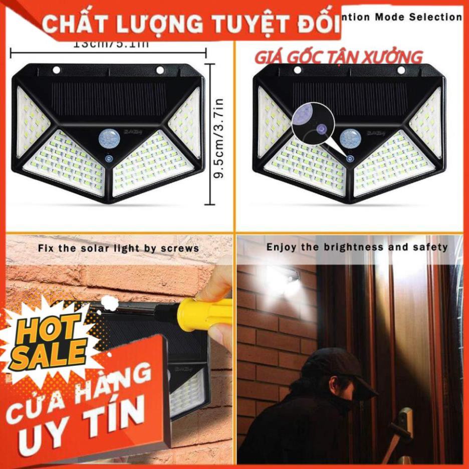 Đèn Năng Lượng Mặt Trời - Đèn LED 100 bóng Siêu Sáng, Siêu Bền Chống Chịu Mưa Gió