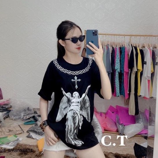 Áo phông Miken.co nữ thần Maria HARIQUEEN - Áo thun tay lỡ nam nữ unisex phong cách hàn quốc ulzzang form rộng 65kg