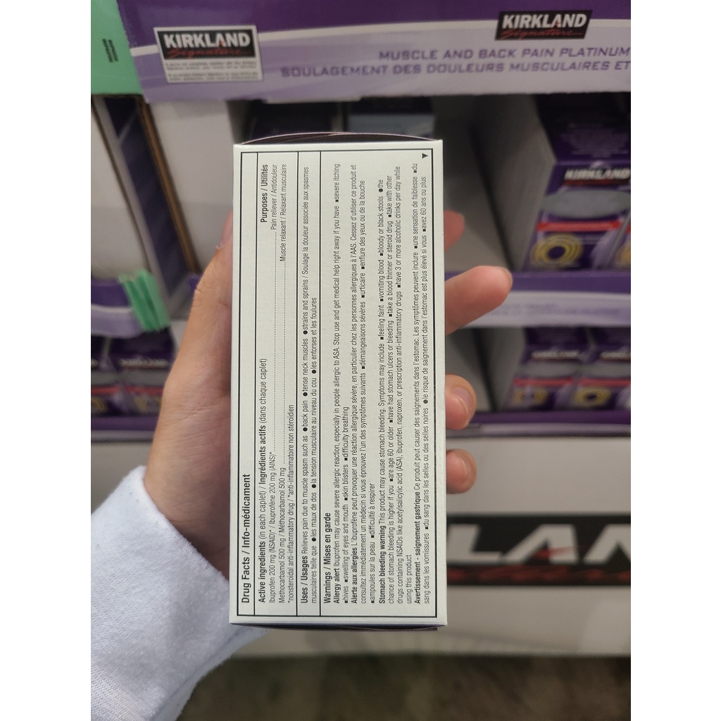 Hỗ trợ giảm đau lưng đau cơ nhức mõi xương khớp Muscle and Back pain platinum relief Kirkland Signature 80 Viên