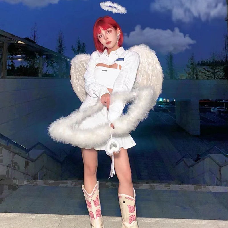 Và Cánh Thiên Thần Hóa Trang Thiên Thần Màu Trắng Cánh Ác Quỷ Devil đen đỏ cosplay độc đáo