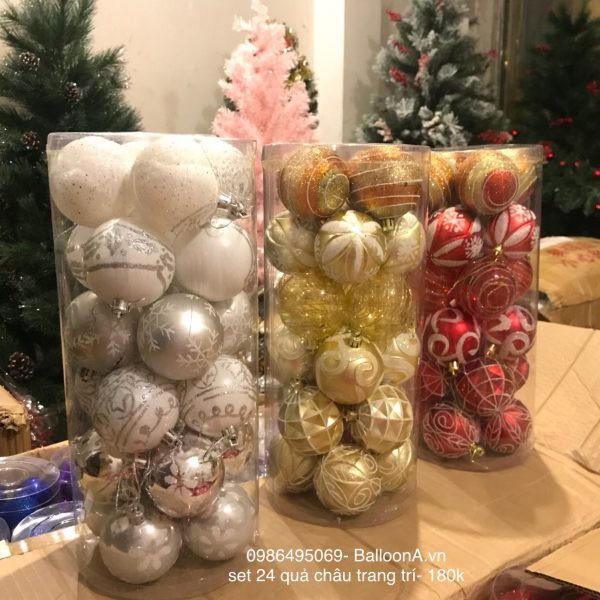 [HOT] Set 24 Quả Châu Hoa Văn 6 CM