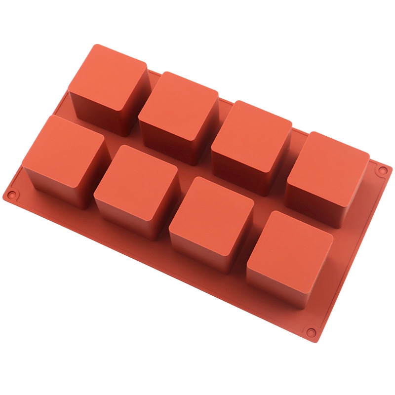 Khuôn silicone 8/15 Ngăn Tạo Hình Khối Vuông Chuyên Dụng Cho Làm Bánh