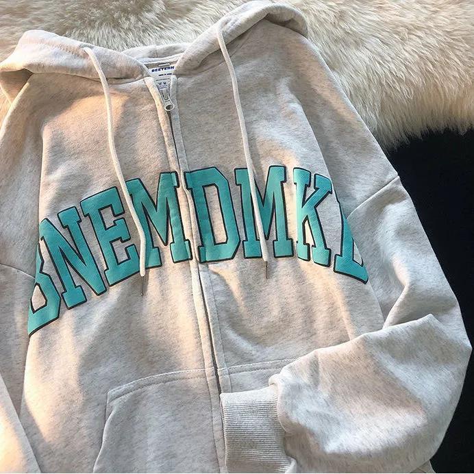 Áo Hoodie Tay Dài Plus Size Phong Cách Vintage Hàn Quốc Cho Nữ