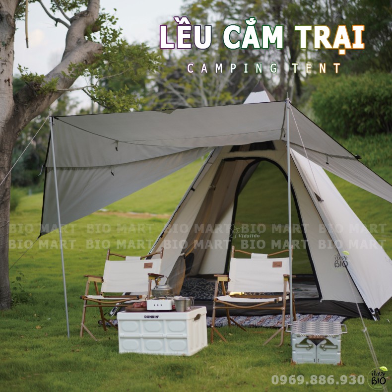 Lều Cắm Trại Lều Dã Ngoại 4-6 Người Thông Thoáng – Lều Mái Che Đi Phượt Cắm Trại Dã Ngoại Du Lịch Chống Thấm - BIO209