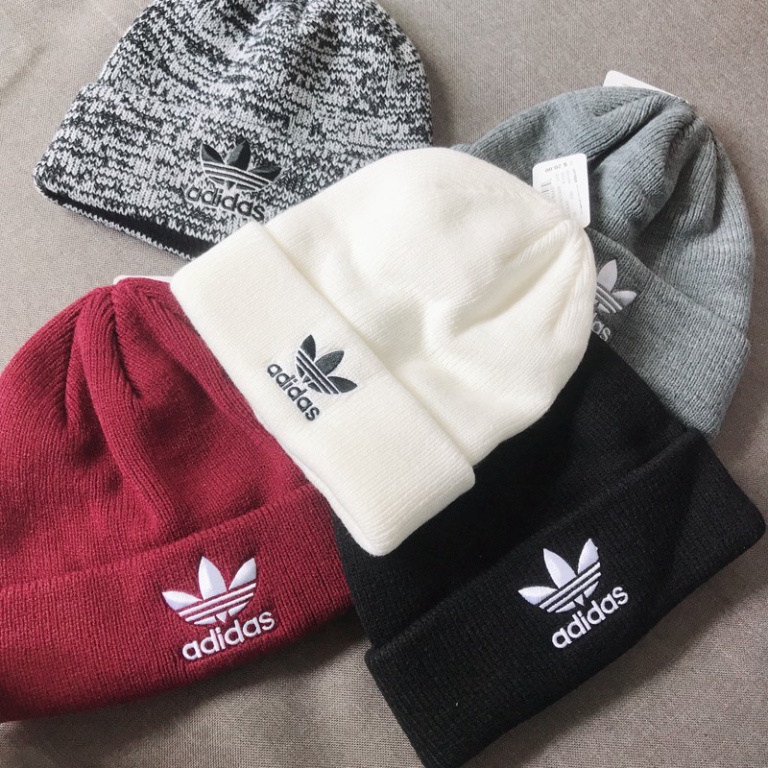 Mũ len dệt kim thêu logo adidas thời trang thu đông cho nam và nữ siêu đẹp
