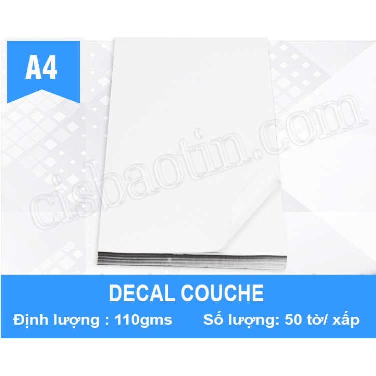 DECAL GIẤY COUCHE  KHỔ A4 -A3