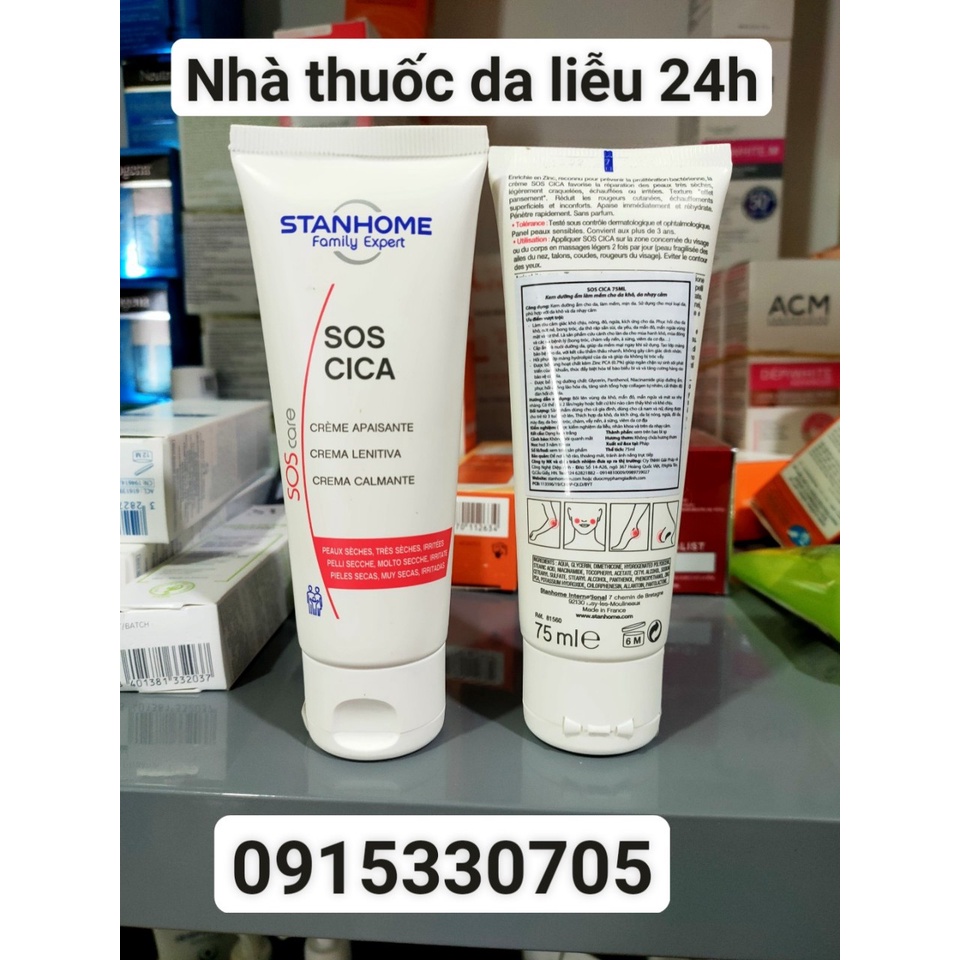 STANHOME SOS CICA 75ml kem dưỡng ẩm làm mềm cho da khô và da nhạy cảm