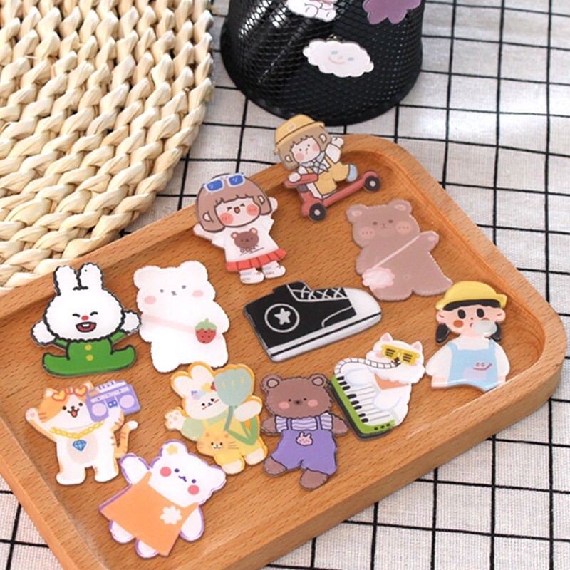 [CÓ MÀNG BẢO VỆ]-STICK CÀI ÁO,TÚI TOTE,BALO HOẠT HÌNH CUTE