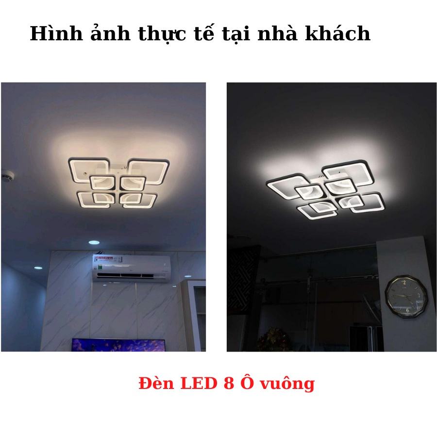 Đèn mâm ốp trần vuông 5-8 cánh điều khiển từ xa 3 chế độ ánh sáng,trang trí phòng khách,bếp,ngủ,BH 12 tháng