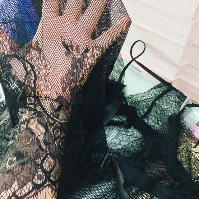 SX 191 - Đầm ngủ sexy lưới phối ren siêu xinh - Váy ngủ sexy mẫu mới  - ảnh thật 4 ảnh cuối
