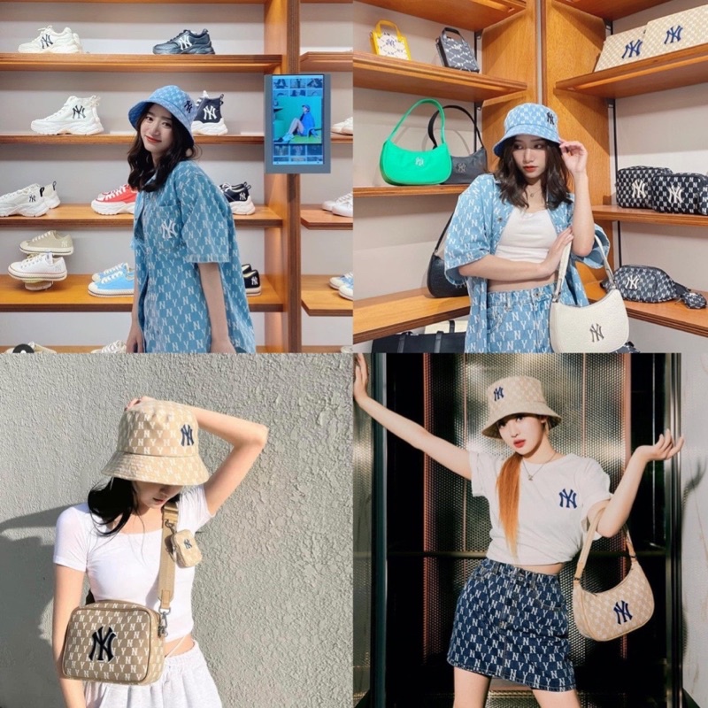 Túi kẹp nách/mũ bucket m/  lb monogram Jacquard hàng chuẩn 1:1 vaỉ dệt tỉ mỉ video thật chất