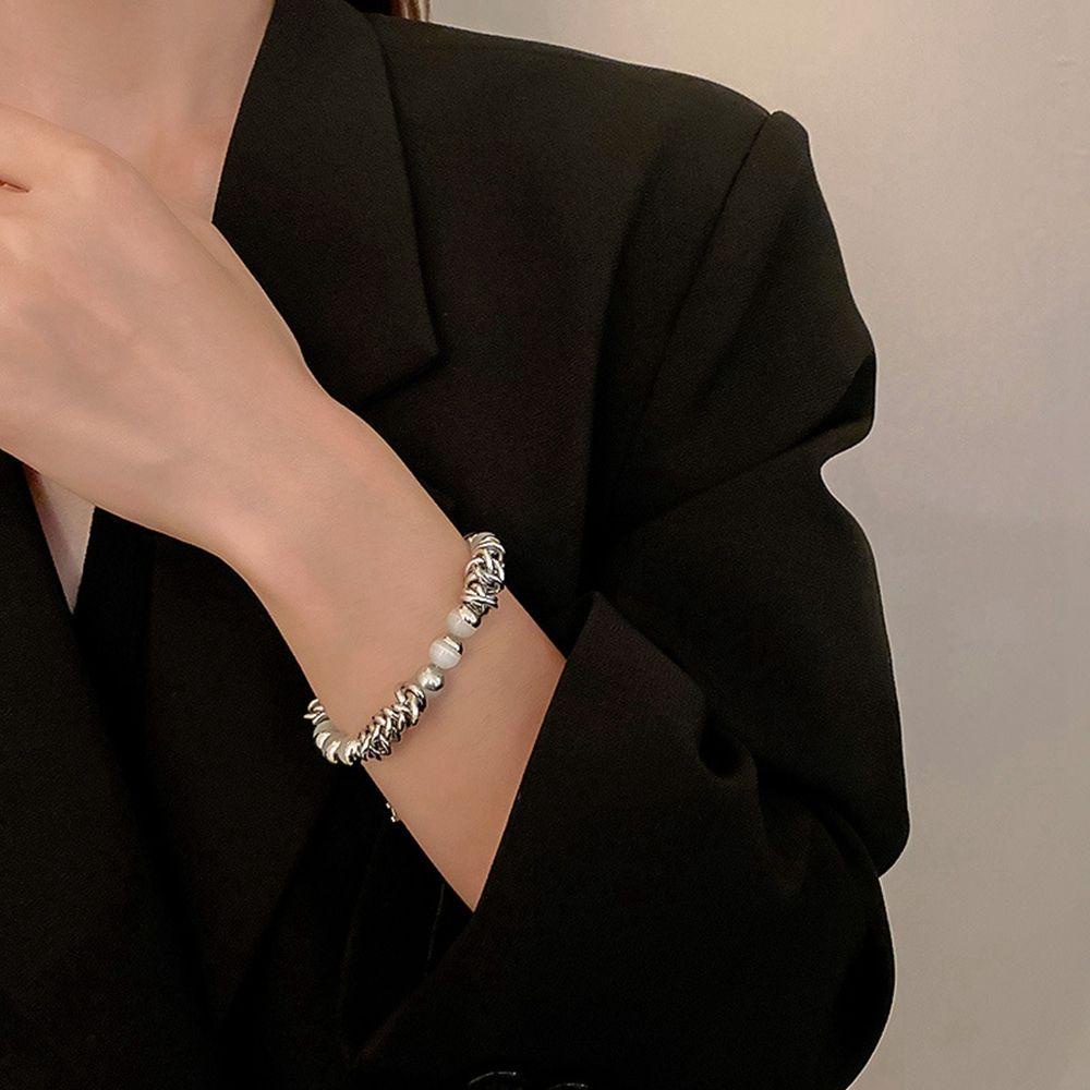 AROMA Vòng cổ Thép Titan Mặt Hình Học Phong Cách Hip Hop Hàn Quốc Thời Trang Cho Cặp Đôi